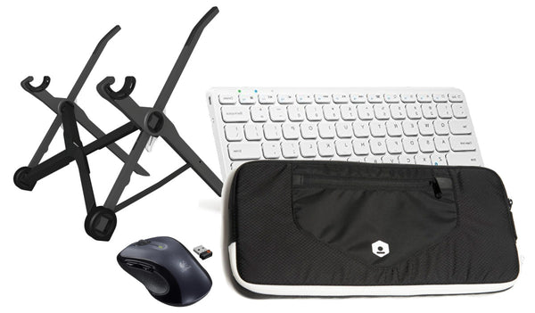 Roost Laptop Stand<br>+ RKM Carrying Case<br>+ Anker Bluetooth Keyboard<br>+ Logitech Wireless Mouse